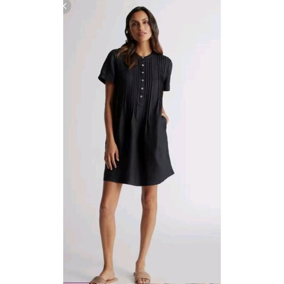 Quince Dresses & Skirts - New Quince European Linen Black Swing Mini Dress XL